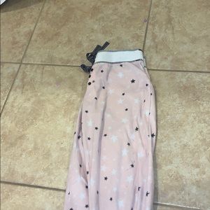 light pink with white and black stars pj pants